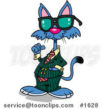 Cartoon Cool Cat Wearing Shades by Toonaday