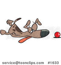 Cartoon Tired Dog Collapsed by His Ball by Toonaday