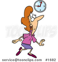 Sneaky Cartoon Business Woman Tip Toeing Late to Work by Toonaday