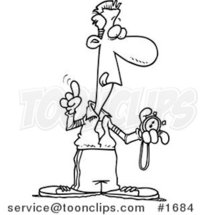 Cartoon Black and White Outline Design of a Coach Using a Stop Watch by Toonaday
