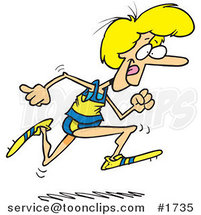 Cartoon Lady Running Track by Toonaday