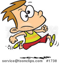 Cartoon Boy Running Track by Toonaday