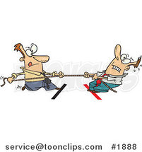 Cartoon Businessmen Engaged in Tug of War by Toonaday