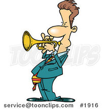 Cartoon Trumpet Player by Toonaday