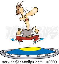 Cartoon Guy Jumping on a Trampoline by Toonaday