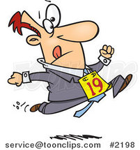 Cartoon Business Man Running in the Office Olympics by Toonaday