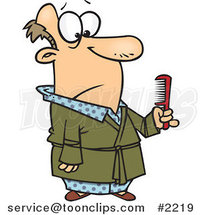 Cartoon Guy Holding a Comb by Toonaday