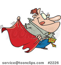 Cartoon Business Man Teasing with a Red Cape by Toonaday