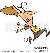 Cartoon Business Woman Running in the Office Olympics by Toonaday