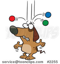 Old Cartoon Dog Trying to Juggle Balls by Toonaday