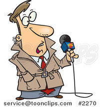 Cartoon Stunned News Reporter by Toonaday