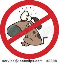 Cartoon Restricted Dog Sign by Toonaday