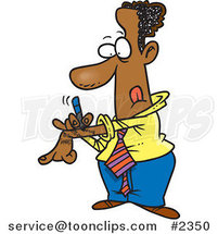 Cartoon Black Business Man Writing Notes on His Arm by Toonaday