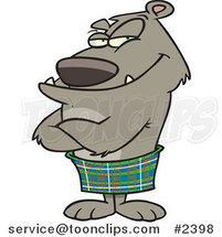 Cartoon Bear in a Kilt by Toonaday