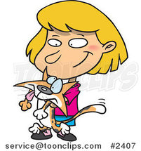 Cartoon Girl Mangling Her Kitty by Toonaday