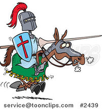 Cartoon Jousting Knight on a Horse by Toonaday