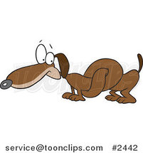 Cartoon Knotted Wiener Dog by Toonaday
