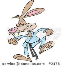 Cartoon Karate Rabbit Stomping by Toonaday