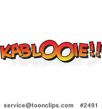 Cartoon Black and White Line Drawing of a Gradient KABLOOIE by Toonaday