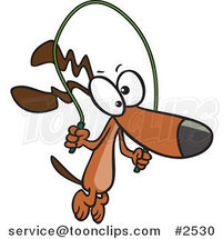 Cartoon Dog Jumping Rope by Toonaday
