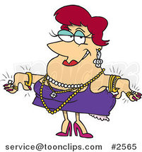 Cartoon Lady Wearing Jewels by Toonaday