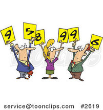 Cartoon Judges Holding up Numbers by Toonaday