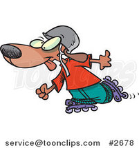 Cartoon Dog Roller Blading by Toonaday