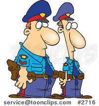 Royalty-Free (RF) Clip Art Illustration of Cartoon Two Police Officers by Toonaday