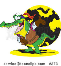 Cartoon Actor Crocodile Bowing by Toonaday