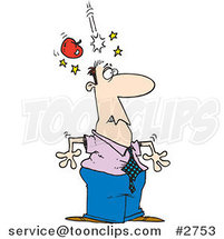Cartoon Apple Falling on a Guy's Head by Toonaday
