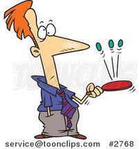 Cartoon Idle Business Man Playing with a Paddle by Toonaday