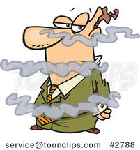 Cartoon Business Man in a Fog by Toonaday