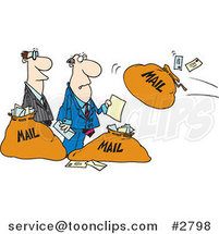 Cartoon Business Men and Incoming Mail by Toonaday