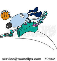 Cartoon Basketball Dog by Toonaday