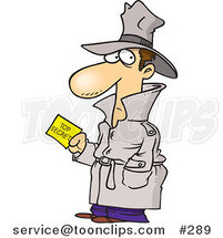 Cartoon Undercover Agent Carrying Top Secret Information by Toonaday