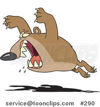 Cartoon Aggressive Bear Leaping by Toonaday