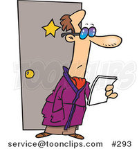 Cartoon Actor Reading a Letter Outside His Dressing Room by Toonaday