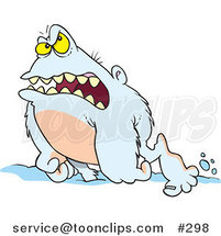 Cartoon Grouchy Abominable Snowman by Toonaday