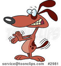 Cartoon Clapping Dog by Toonaday