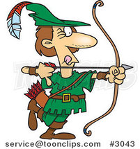 Cartoon Robin Hood Aiming by Toonaday