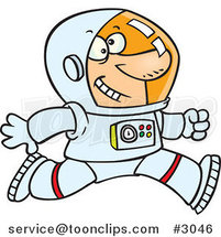 Cartoon Running Astronaut by Toonaday