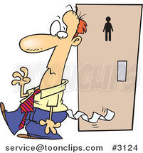 Cartoon Embarrassed Business Man with Toilet Paper Stuck to His Pants by Toonaday