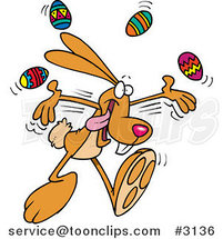 Cartoon Bunny Juggling Easter Eggs by Toonaday