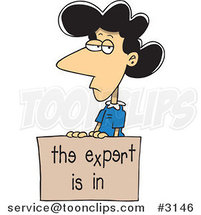 Cartoon Business Woman with a Dyslexic Expert Sign by Toonaday