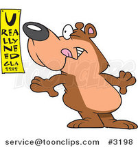 Cartoon Bear Reading an Eye Chart by Toonaday