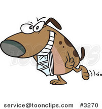 Cartoon Dog Carrying Underwear by Toonaday