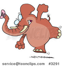 Cartoon Running Elephant by Toonaday