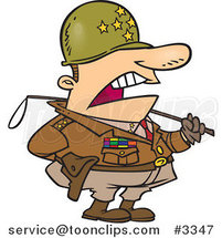 Cartoon Tough Military General by Toonaday