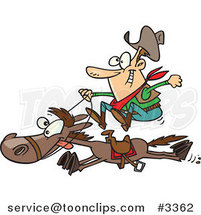 Cartoon Cowboy on a Galloping Horse by Toonaday