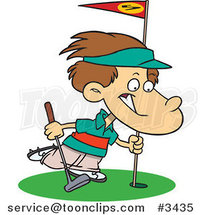 Cartoon Golfing Boy by Toonaday